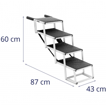 Schody dla psa do samochodu składane aluminiowe wys. 60 cm do 68 kg - 4 stopnie