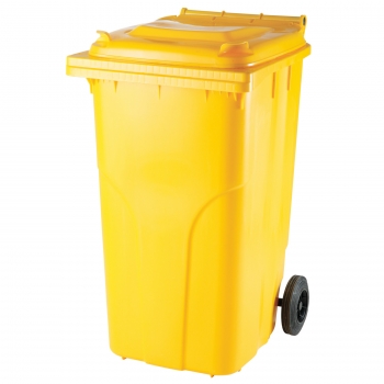 Pojemnik kubeł na odpady i śmieci ATESTY - żółty 240L