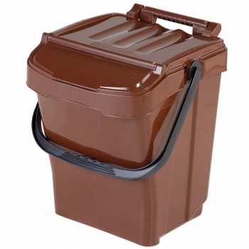 Kosz pojemnik do segregacji sortowania śmieci na BIO odpady 40L - brązowy