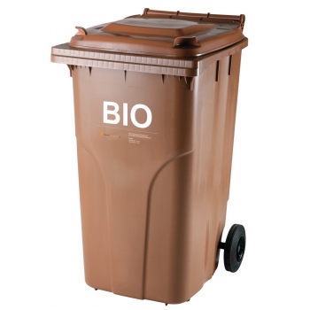 Pojemnik kubeł na BIO odpady i śmieci spożywcze ATESTY - brązowy 240L
