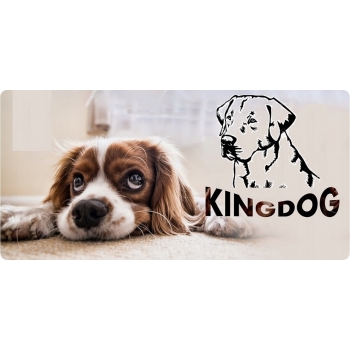 Legowisko dla psa kojec KINGDOG 55x45 cm personalizowane wodoodporne jasnoszare