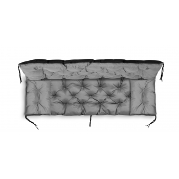 Poduszka ogrodowa 150x60x50 cm + 2 poduszki na ławkę huśtawkę wodoodporna szara