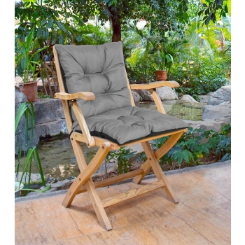 Poduszka ogrodowa 50x50x50 cm na krzesło wodoodporna szara