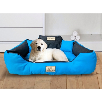 Legowisko dla psa kojec KINGDOG 115x95 cm personalizowane wodoodporne niebieskie