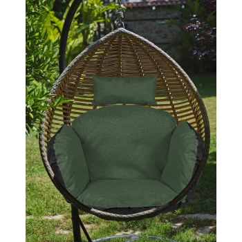 Poduszka ogrodowa 112x113 cm na krzesło wiszące bocianie gniazdo wodoodporna zielona
