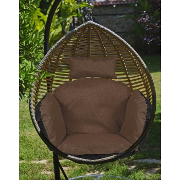 Poduszka ogrodowa 112x113 cm na krzesło wiszące bocianie gniazdo wodoodporna brązowa