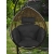 Poduszka ogrodowa 112x113 cm na krzesło wiszące bocianie gniazdo wodoodporna czarna