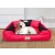 Legowisko dla psa kojec KINGDOG 145x115 cm personalizowane wodoodporne czerwone