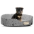 Legowisko personalizowane dla psa z gąbki len + codura 50x40 cm antyslip kości czarne